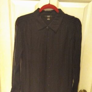 Alfani Women's Black Button-down, Size 1X